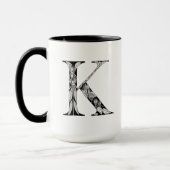 Botanische Tasse des Buchstabe-K, Kunst durch (Links)