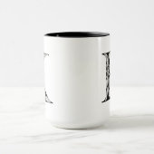 Botanische Tasse des Buchstabe-K, Kunst durch (Zentrum)