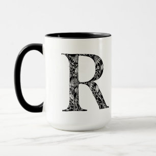Botanische Tasse des Buchstabe-R, Kunst durch
