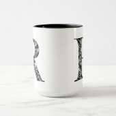 Botanische Tasse des Buchstabe-R, Kunst durch (Zentrum)