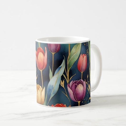 Botanische Tasse "Twilight Tulips" von DAKimage (VorderseiteRechts)