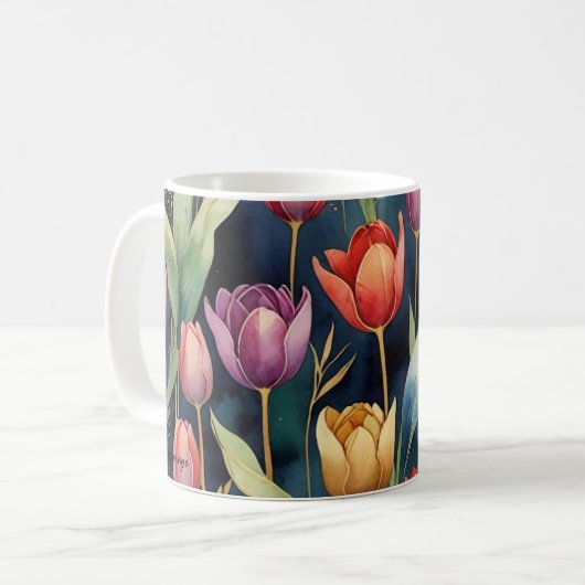 Botanische Tasse "Twilight Tulips" von DAKimage (Vorderseite Links)