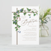 Botanische Taufe der Woodsy Brown Einladung (Stehend Vorderseite)