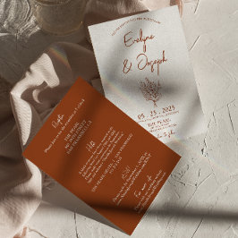 Botanische Terracotta-Flora auf einer Hochzeit Einladung