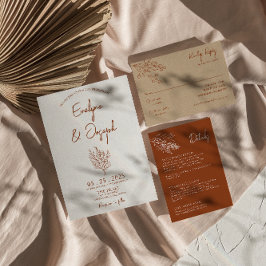 Botanische Terracotta Floral Boho Einzigartige Hoc Einladung