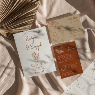 Botanische Terracotta Floral Boho Einzigartige Hoc Einladung