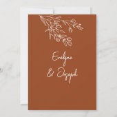 Botanische Terracotta Floral Boho Trendy Wedding Einladung (Rückseite)