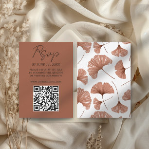 Botanische Terracotta Ginkgo Leaf Wedding RSVP Car
