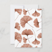 Botanische Terracotta Ginkgo Leaf Wedding RSVP Car (Rückseite)