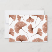 Botanische Terracotta Ginkgo Leaf Wedding RSVP Car Karte (Rückseite)