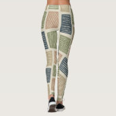 Botanische Textur Retro Graphic Leggings (Rückseite)