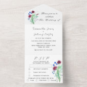 Botanische Thistle Einfache Hochzeit der Flora All In One Einladung (Innen Boden)