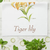 Botanische Tigerlilie Geschirrtuch (Gefaltet)
