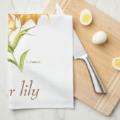 Botanische Tigerlilie Geschirrtuch (Viertel Falte)