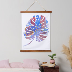 Botanische Tinte Art Holz Toppwand Wandteppich Mit Holzrahmen