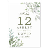 Botanische Tischnummer der Rustikalen Wasserfarbe (Rückseite)