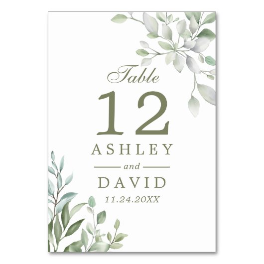 Botanische Tischnummer der Rustikalen Wasserfarbe (Rückseite)