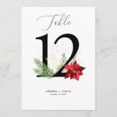 Botanische Tischnummer Gold Watercolor Holiday 12 (Vorderseite)