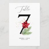 Botanische Tischnummer Gold Watercolor & Holiday 7 (Rückseite)