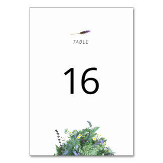 Botanische Tischnummer-Karte für die Hochzeit Tischnummer