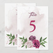 Botanische Tischnummer pink mauve (Vorne/Hinten)