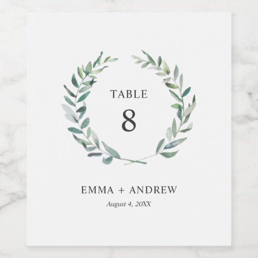 Botanische Tischnummer Weinetikett (Einzelnes Label)