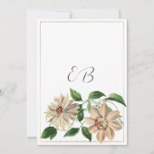 Botanische Tischnummern aus weißem Rot-Grün (Rückseite)