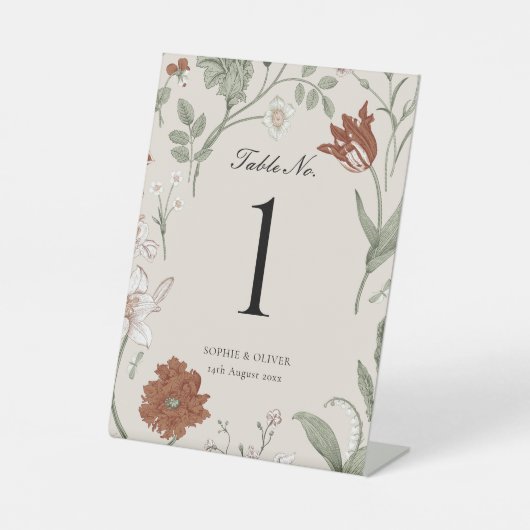 Botanische Tischnummern Sockelschild (Vorderseite)