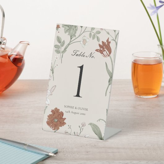 Botanische Tischnummern Terracotta Sockelschild (In SItu)