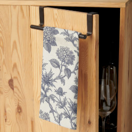 Botanische Toile | Hortensie & Stranddistel Geschirrtuch