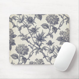 Botanische Toile | Hortensie & Stranddistel Mousepad