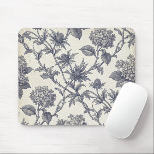 Botanische Toile   Hortensie & Stranddistel Mousepad