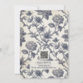 Botanische Toile Hydrangea Stranddistel 50. Geburt Einladung (Rückseite)