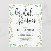 Botanische Touch Bridal Dusche Einladung