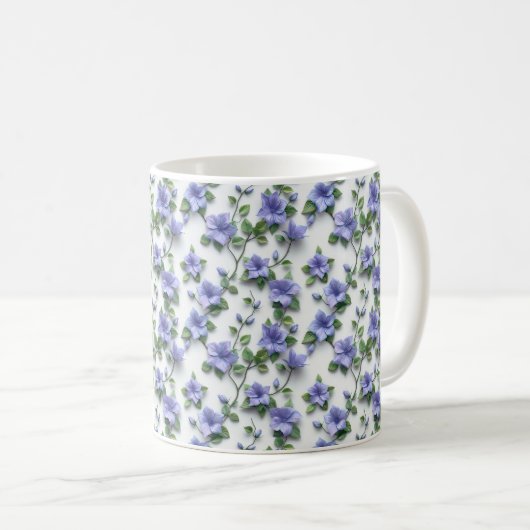 Botanische Trailing Vines Lavender Lilac Floral Ta Kaffeetasse (VorderseiteRechts)