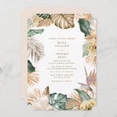 Botanische Tropenblumenhochzeit Einladung (Vorne/Hinten)