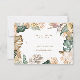 Botanische Tropenblumenhochzeit RSVP Karte