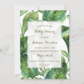 botanische tropische Blätter Babydusche Einladung (Vorderseite)