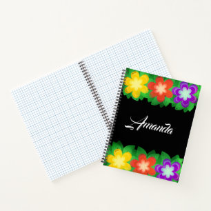 Botanische tropische Blume Notizblock