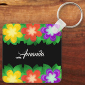 Botanische tropische Blume Schlüsselanhänger (Rückseite)