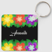 Botanische tropische Blume Schlüsselanhänger (Rückseite)