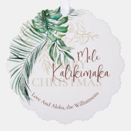 Botanische tropische Mele Kalikimaka | Benutzerdef Ornament Karte