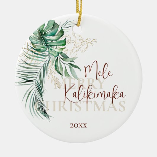 Botanische tropische Mele Kalikimaka | FOTO Keramik Ornament (Vorne)