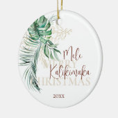 Botanische tropische Mele Kalikimaka | FOTO Keramik Ornament (Links)