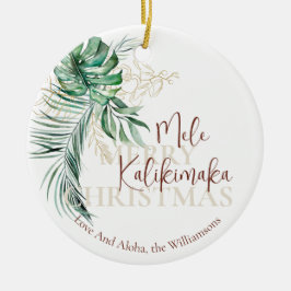 Botanische tropische Mele Kalikimaka | FOTO Keramik Ornament