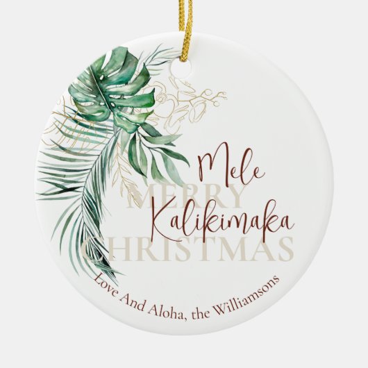 Botanische tropische Mele Kalikimaka | FOTO Keramik Ornament (Vorne)