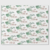 Botanische tropische Mele Kalikimaka | Weihnachten Geschenkpapier (Flach)