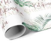Botanische tropische Mele Kalikimaka | Weihnachten Geschenkpapier (Rolleneckpunkt)