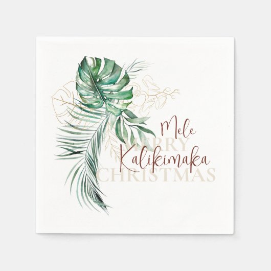Botanische tropische Mele Kalikimaka | Weihnachten Serviette (Vorderseite)