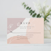 Botanische UAWG-Antwortkarte für moderne Blush Pea RSVP Karte (Stehend Vorderseite)